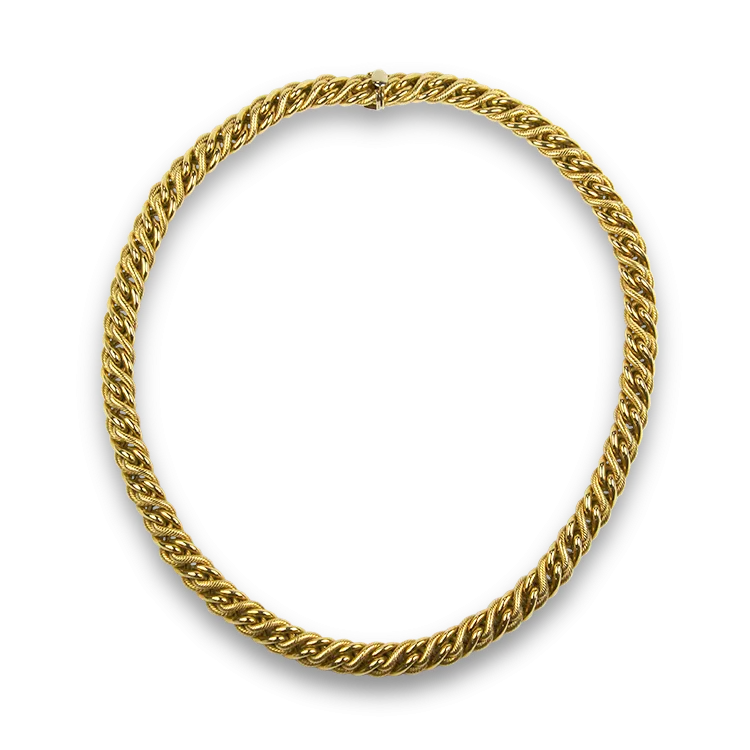 Estate 14k Yellow Gold Woven Necklace 17"