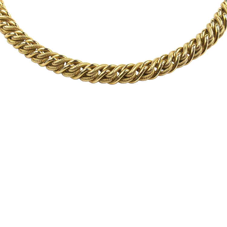 Estate 14k Yellow Gold Woven Necklace 17"