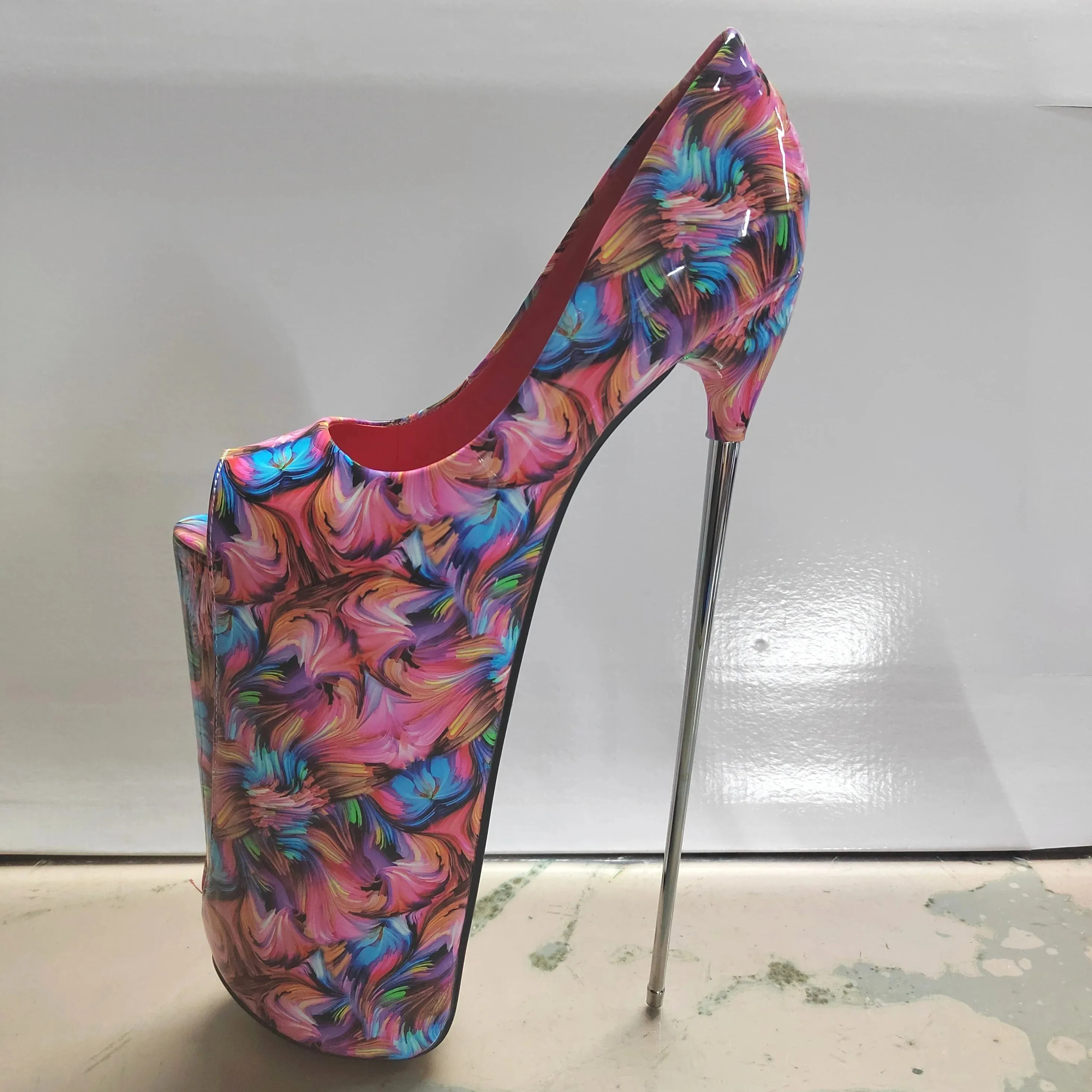 Fashion 30cm Metal Thin High Heels Sexy Female Pumps Women Wedding Shoes