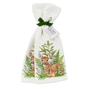 Fawn in the FernsCotton Kitchen Towels  Set of 2