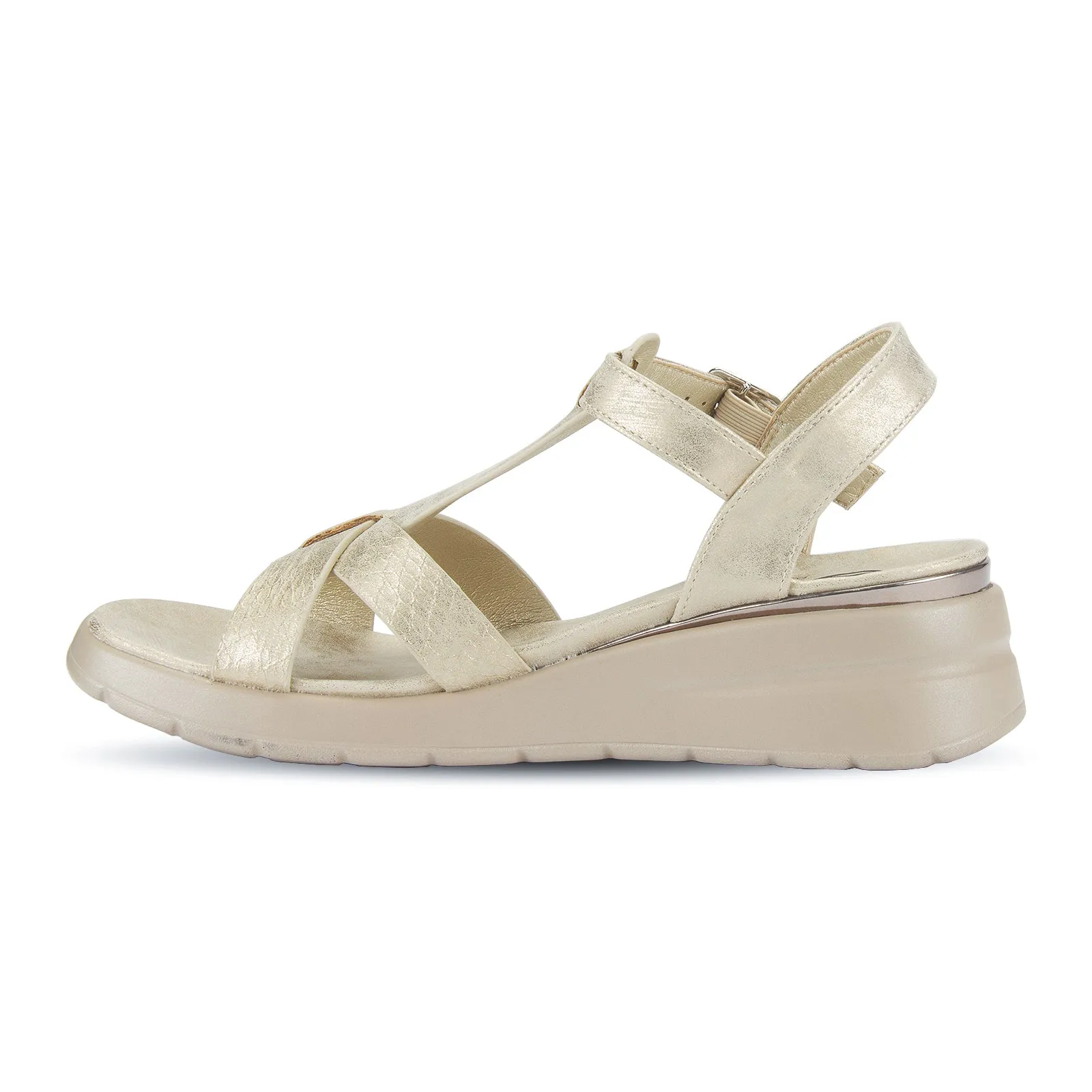 Fawn women's shiny cross strap platform sandal