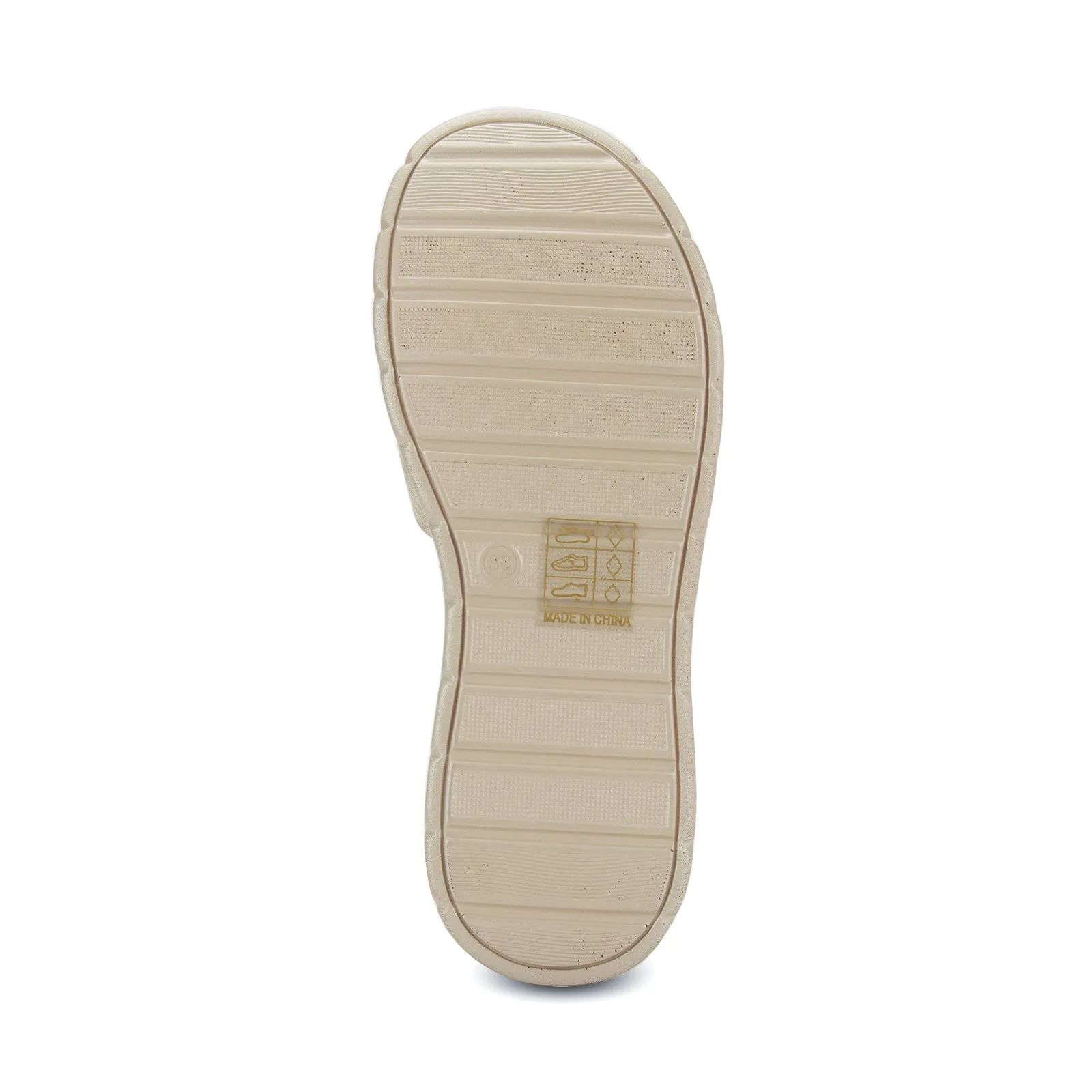 Fawn women's shiny cross strap platform sandal