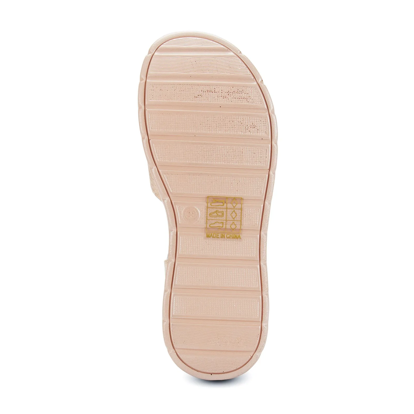 Fawn women's shiny cross strap platform sandal
