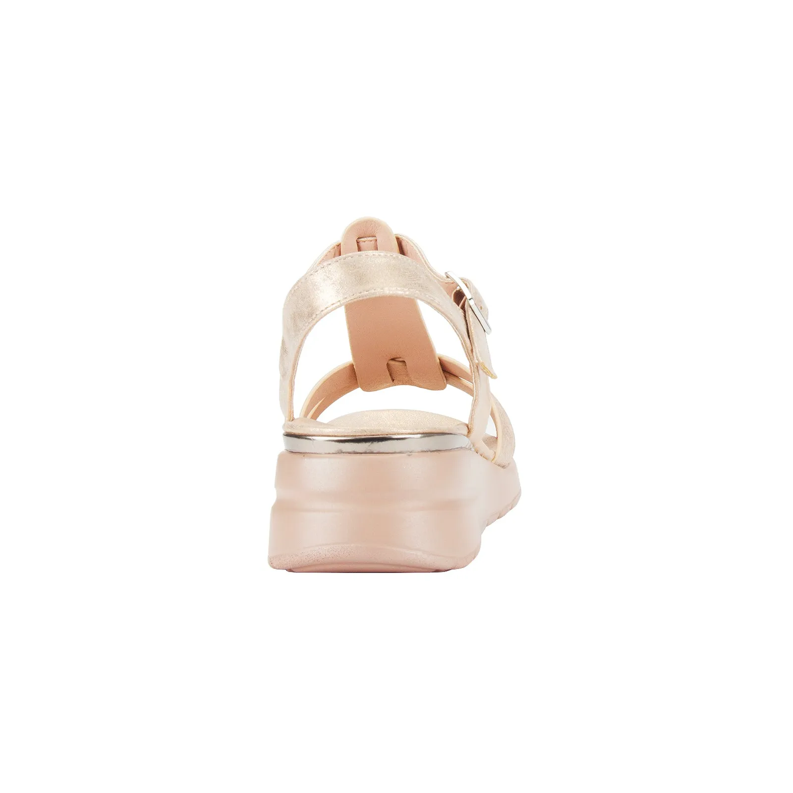 Fawn women's shiny cross strap platform sandal
