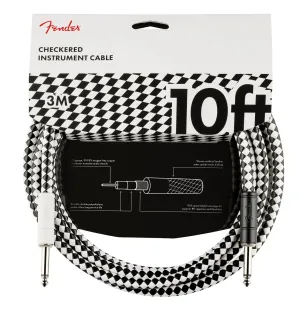 Fender Professional Series 10ft / 3m Straight - Straight Checkboard Jack Cable