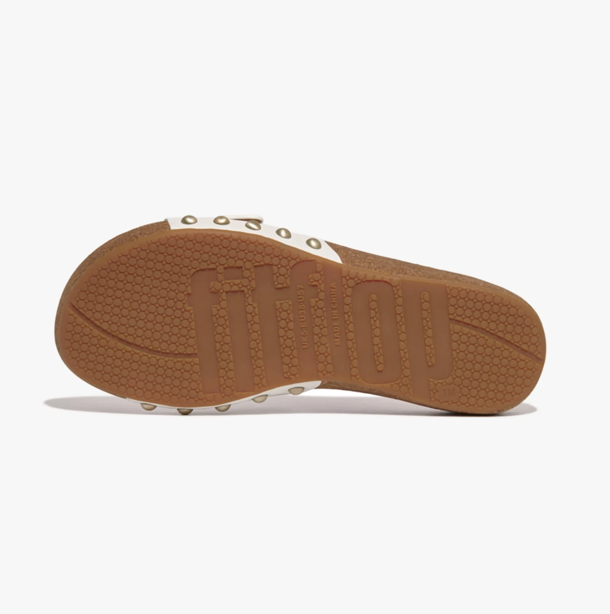 FitFlop iQUSHION ADJUSTABLE BUCKLE LEATHER Womens Slides Urban White