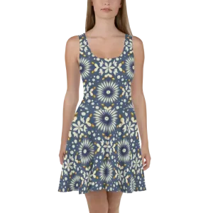 Floral Blue Skater Dress Unleash Ultimate Flare