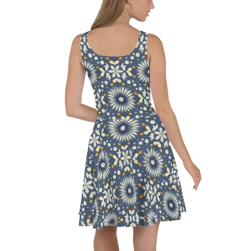 Floral Blue Skater Dress Unleash Ultimate Flare