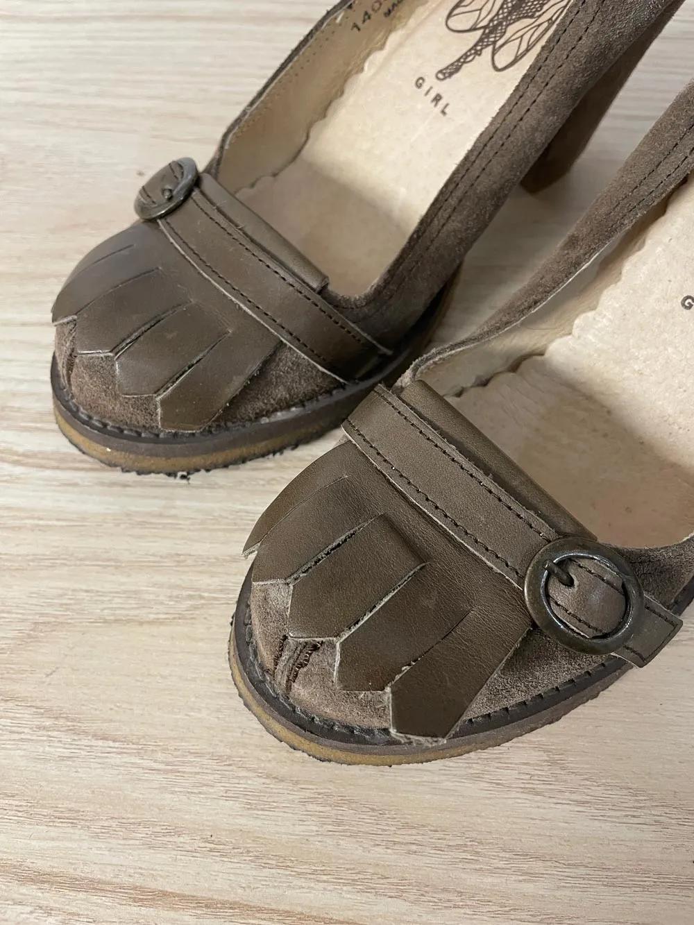 fly girl london tassel leather heeled loafer