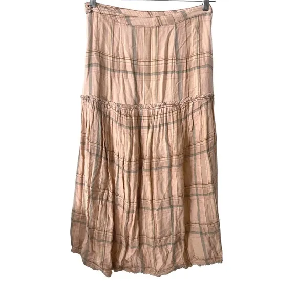 Free People Plaid Fever Midi‎ Skirt