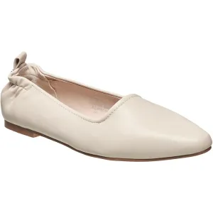 French Connection Womens Emee Ruched Faux Leather Ballet Flats