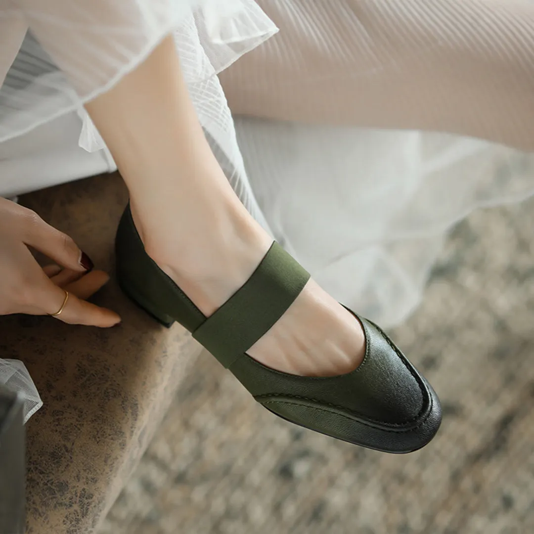 French Style Retro Soft Mary Jane Leather Shoes