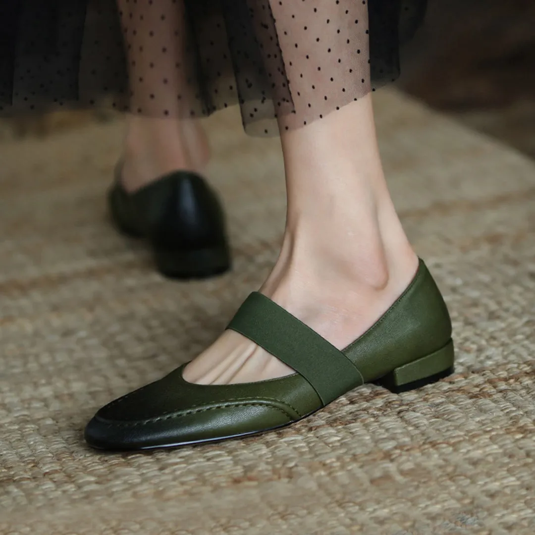 French Style Retro Soft Mary Jane Leather Shoes