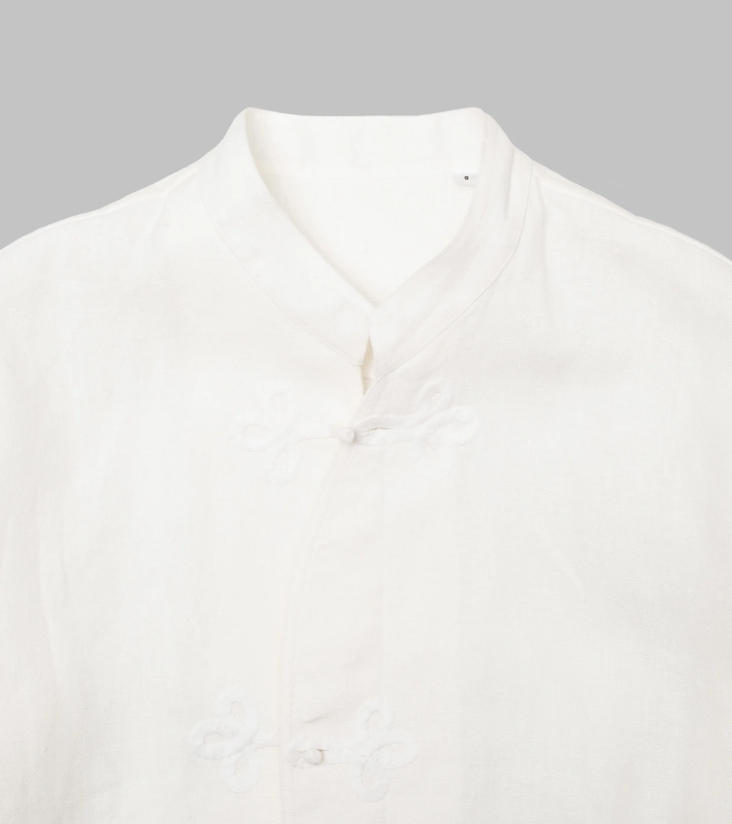 Frogged Button Shirt White