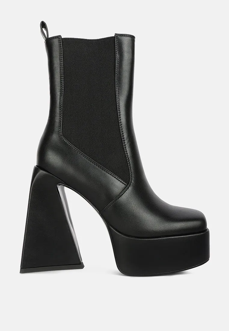 Frosty High Platform Block Heel Chelsea Boot By Ruw