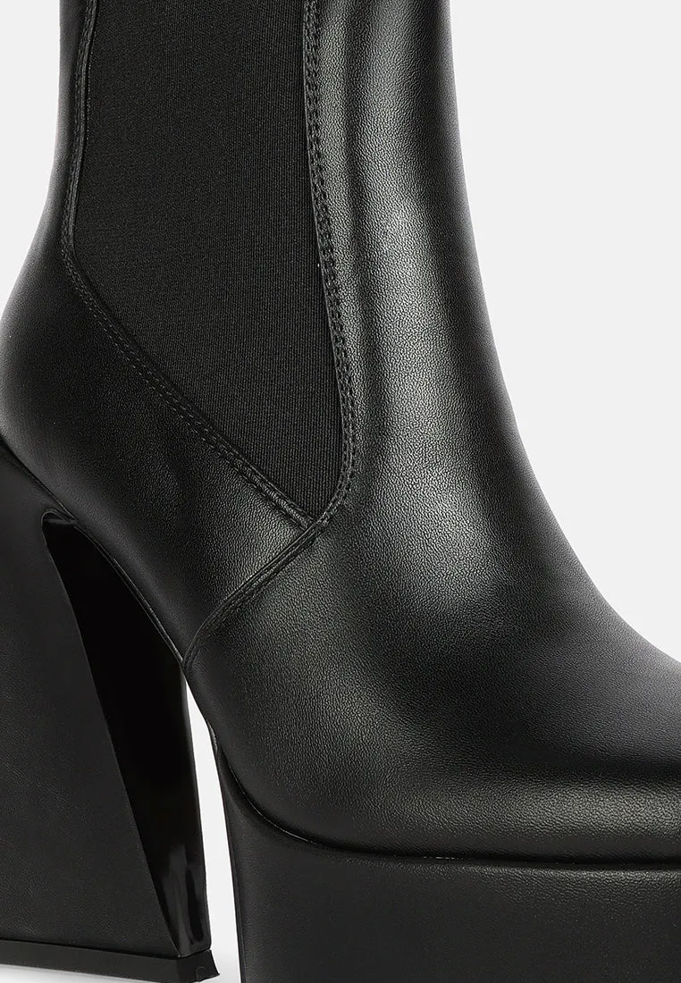 Frosty High Platform Block Heel Chelsea Boot By Ruw