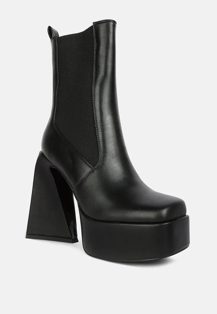 Frosty High Platform Block Heel Chelsea Boot By Ruw