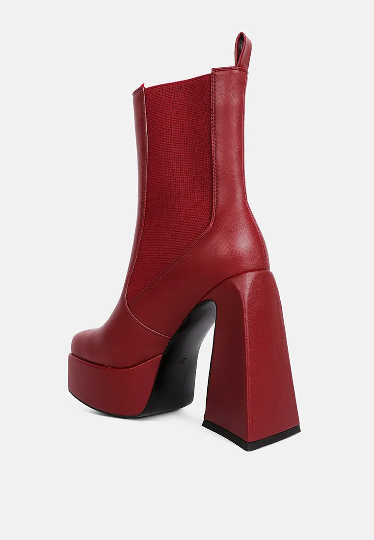 Frosty High Platform Block Heel Chelsea Boot By Ruw