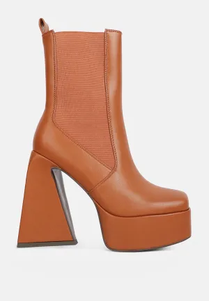 Frosty High Platform Block Heel Chelsea Boot By Ruw