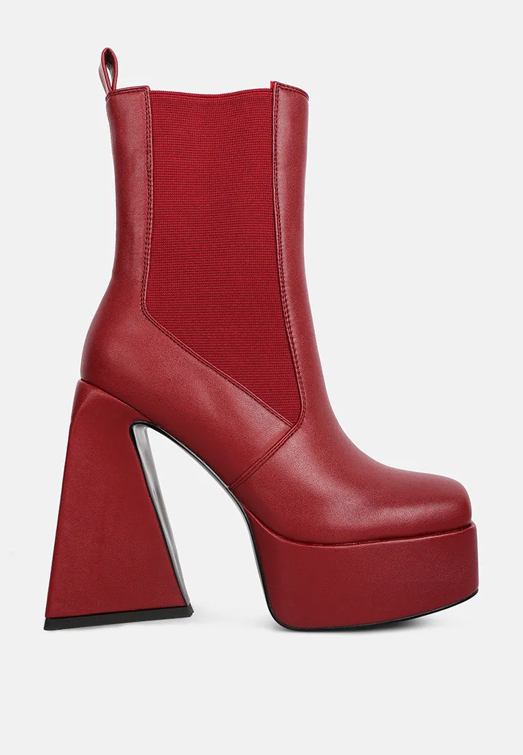 Frosty High Platform Block Heel Chelsea Boot By Ruw