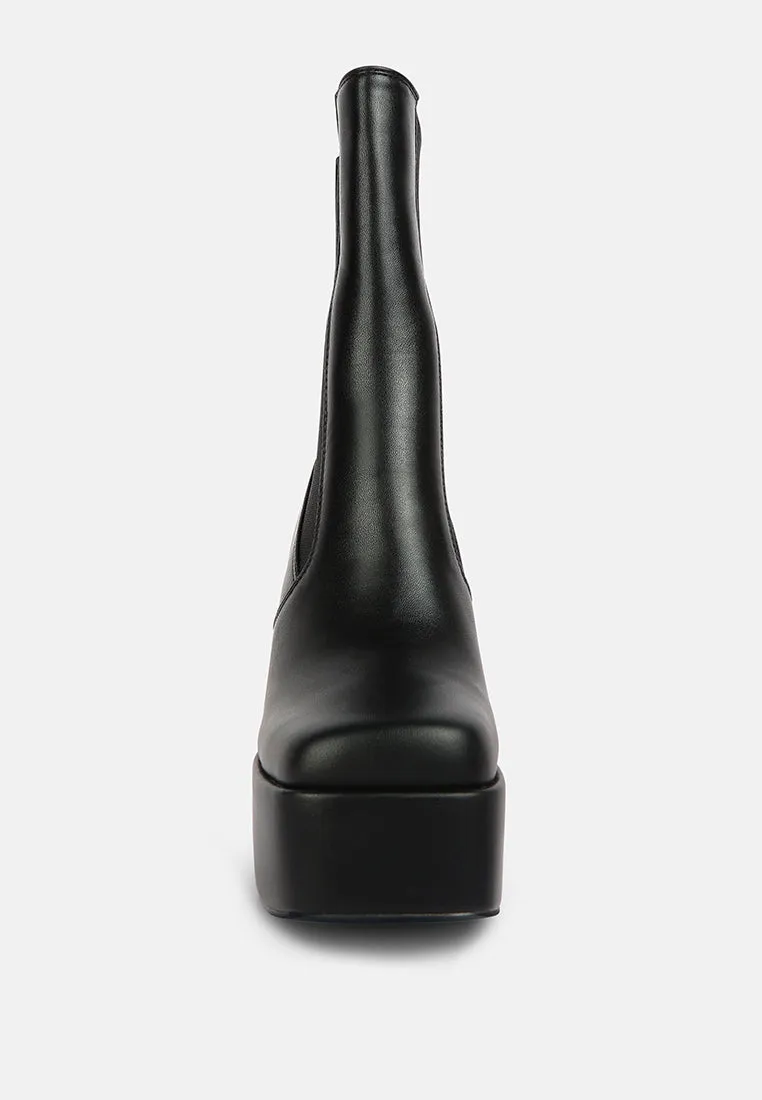 Frosty High Platform Block Heel Chelsea Boot By Ruw