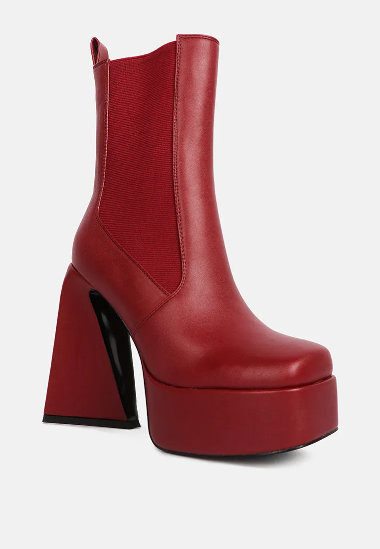 Frosty High Platform Block Heel Chelsea Boot By Ruw