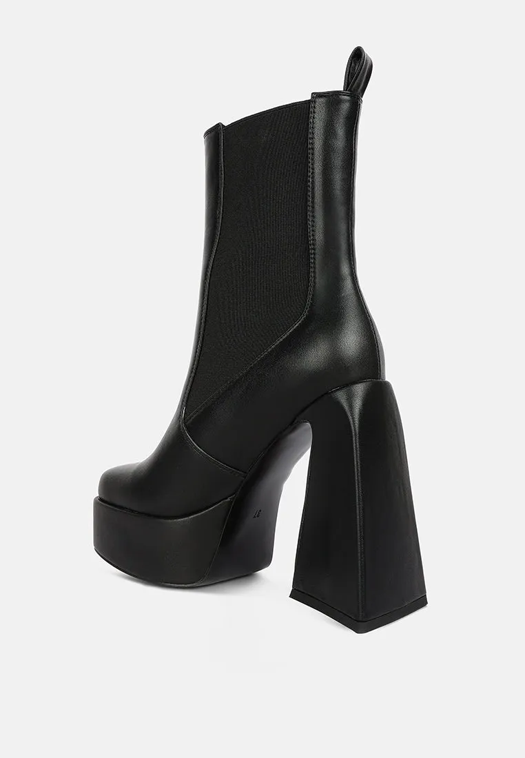 Frosty High Platform Block Heel Chelsea Boot By Ruw