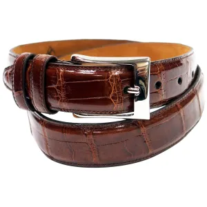 Genuine American Alligator Belt - Made in USA - Cognac