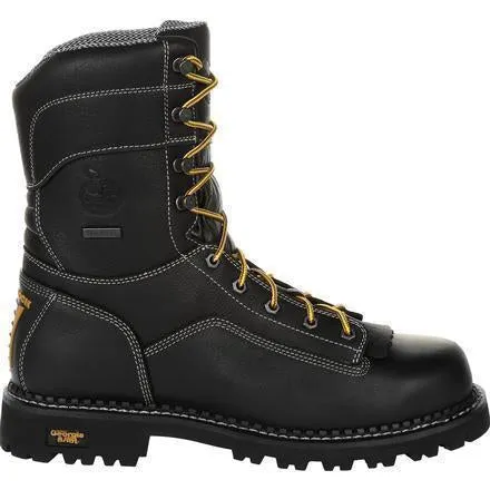 Georgia Men's Amp Lightweight Logger 9" Composite Toe Waterproof Work Boot - Black - GB00272