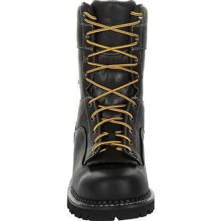 Georgia Men's Amp Lightweight Logger 9" Composite Toe Waterproof Work Boot - Black - GB00272