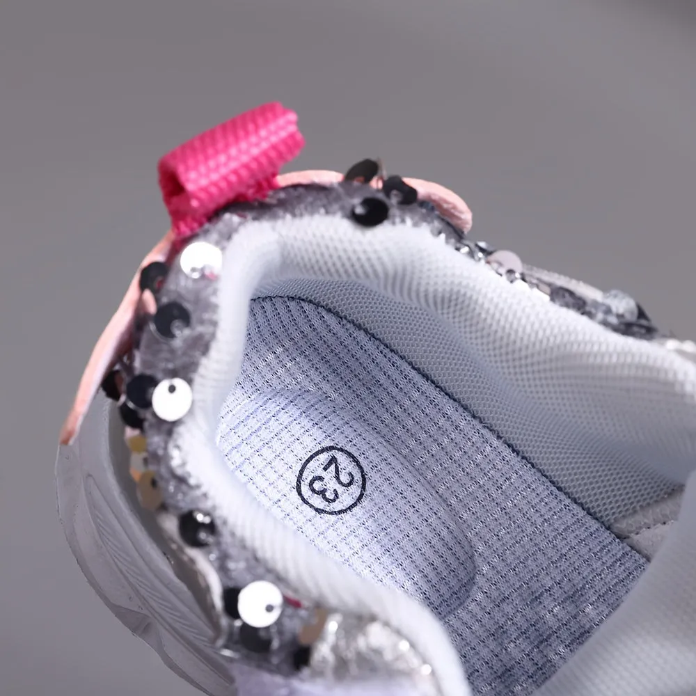 Girls' Sparkling Sports Sneakers for Fitness & Cross-Training, FS
