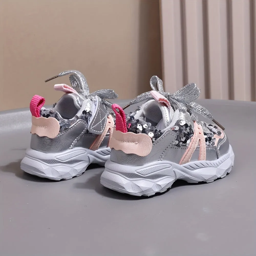 Girls' Sparkling Sports Sneakers for Fitness & Cross-Training, FS