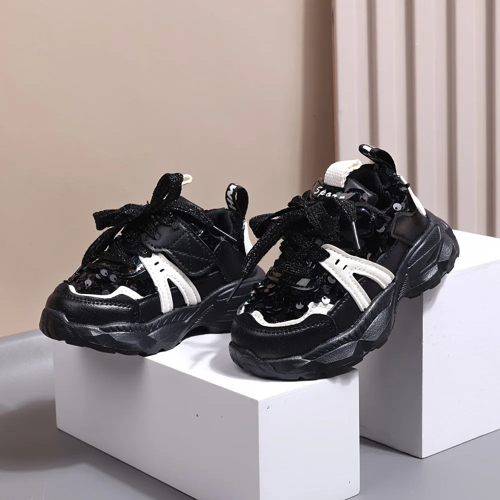 Girls' Sparkling Sports Sneakers for Fitness & Cross-Training, FS