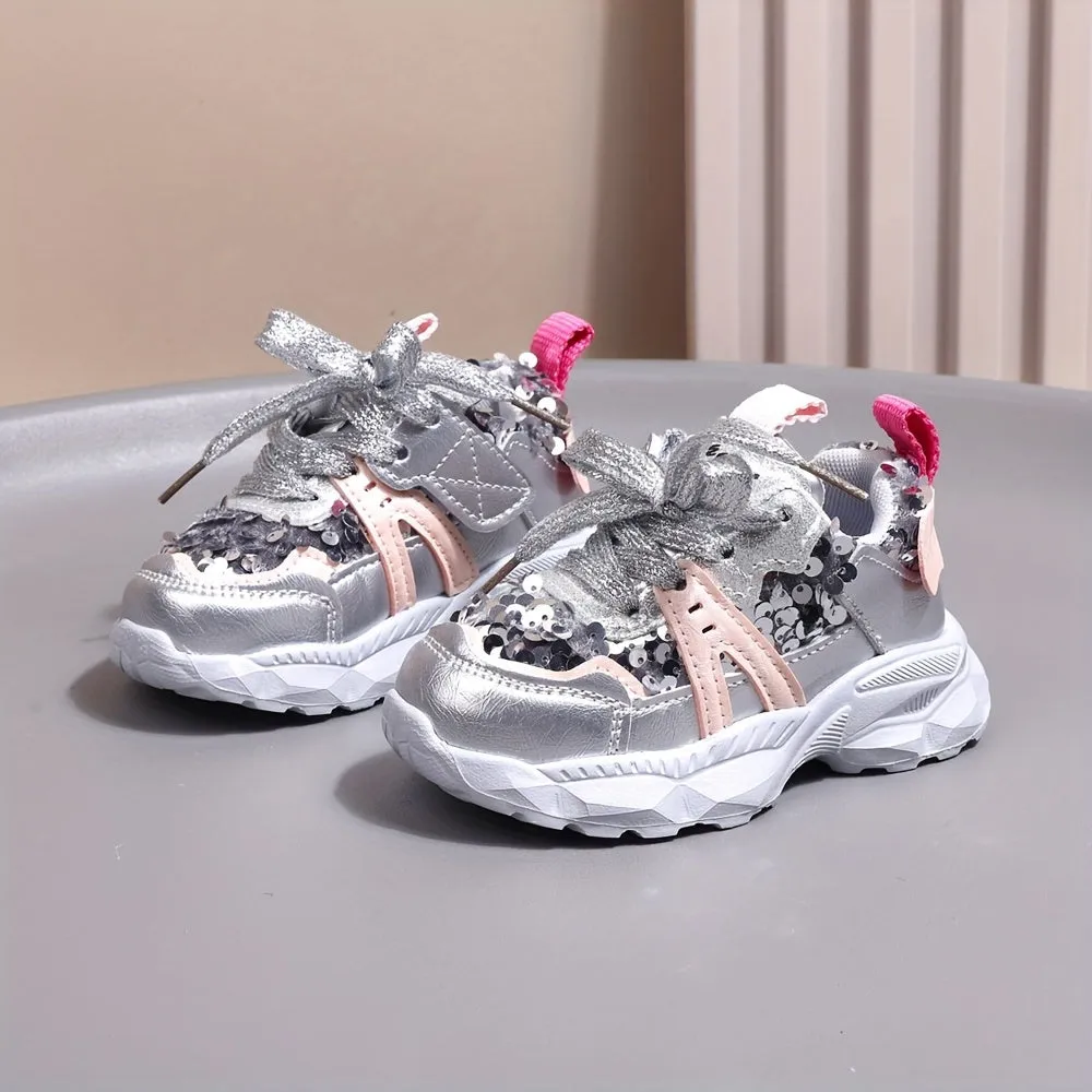 Girls' Sparkling Sports Sneakers for Fitness & Cross-Training, FS