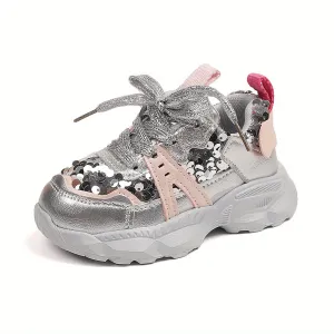 Girls' Sparkling Sports Sneakers for Fitness & Cross-Training, FS