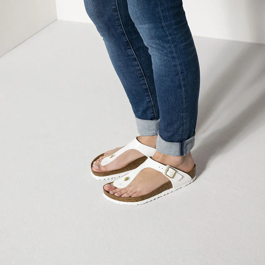 'Gizeh BS' women's slide toe sandal - white patent