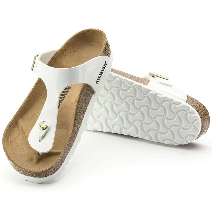 'Gizeh BS' women's slide toe sandal - white patent