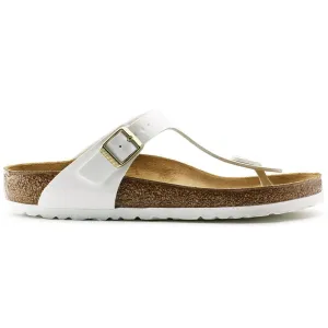 'Gizeh BS' women's slide toe sandal - white patent