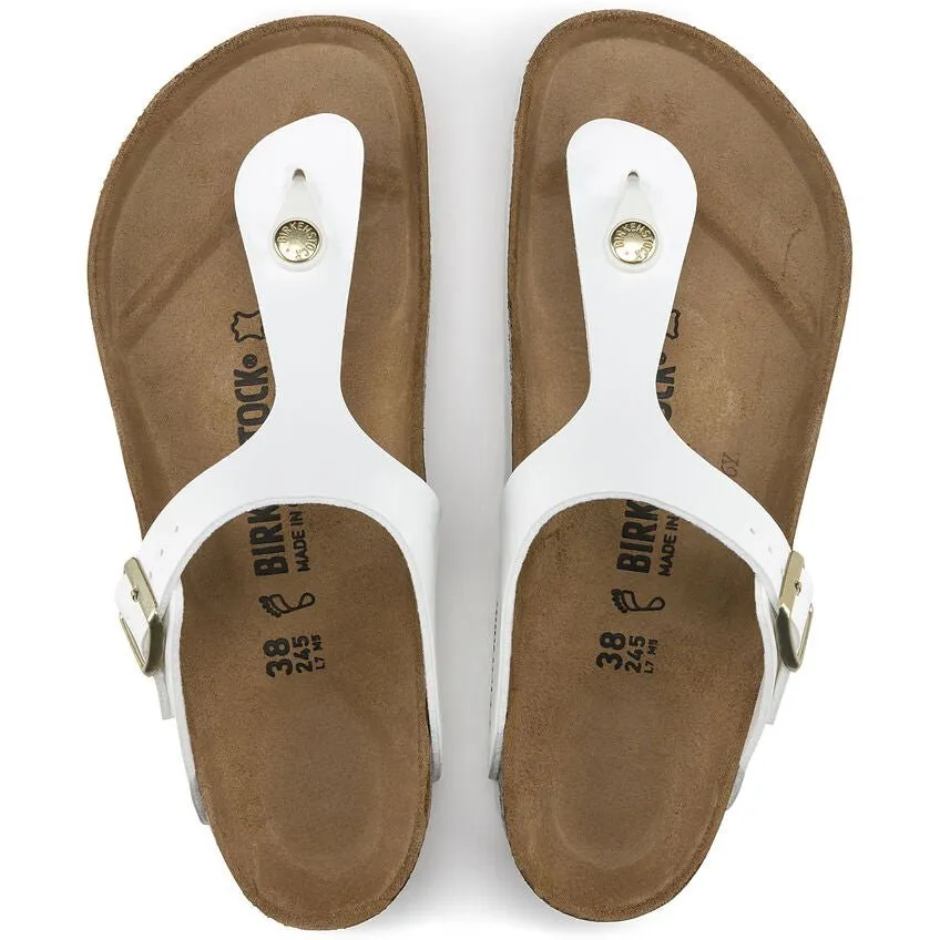 'Gizeh BS' women's slide toe sandal - white patent