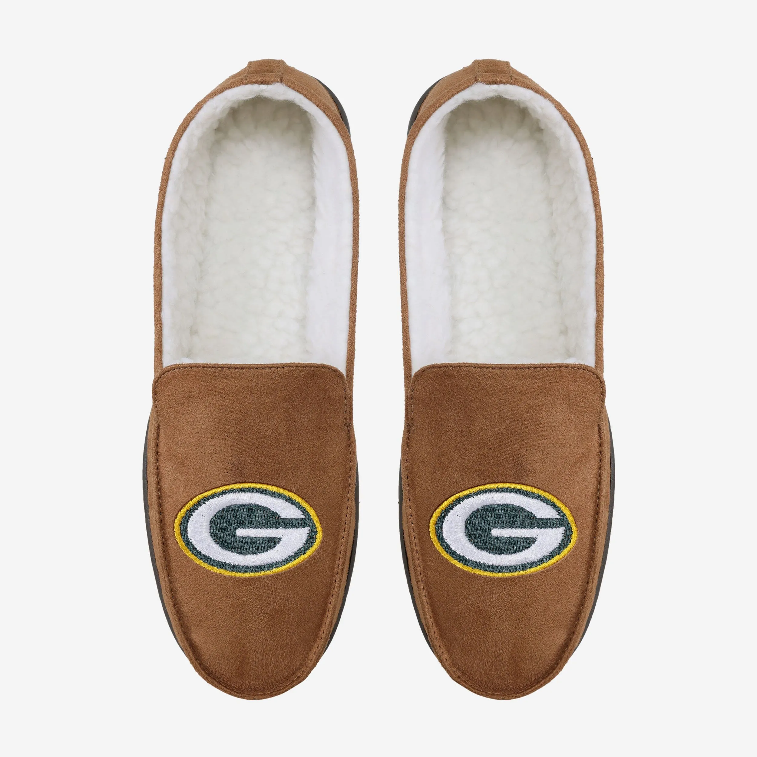 Green Bay Packers Beige Moccasin Slipper