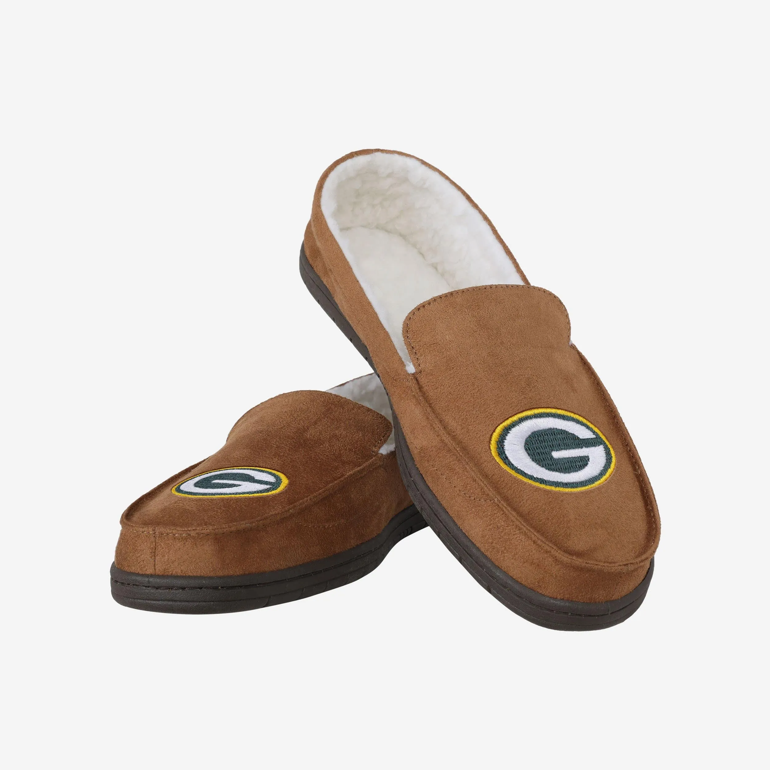 Green Bay Packers Beige Moccasin Slipper