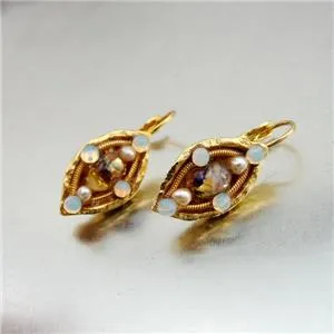 Hadar Designers NEW Handmade High Fashion 24k Yel Gold Murano Glass Earrings (as