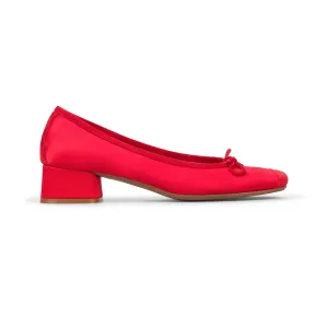HAI x REQINS KYRIEL BALLET PUMPS | RED SATIN