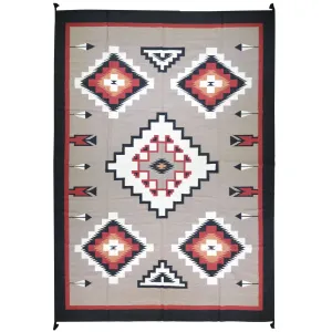 Hand-Woven Navajo Design Southwestern Style Rug (Size 9.11 X 13.7) Cwral-7626