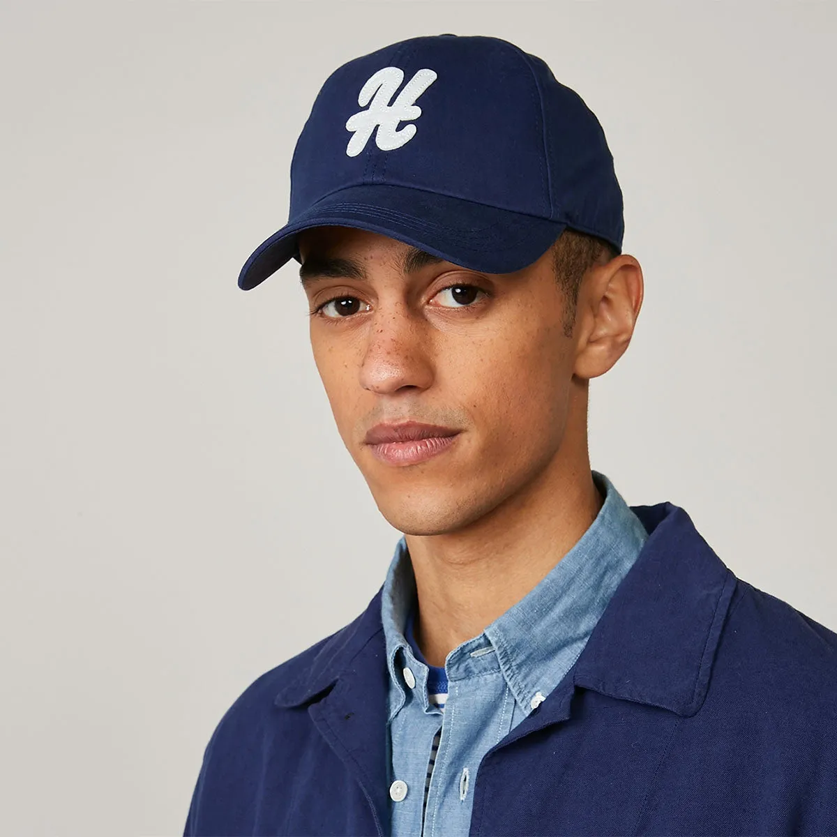 Hartford Woven H Cap Worker Blue