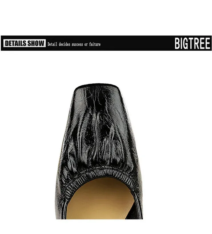 Heels Women Fashion CRYSTAL Pearl Pumps Square Toe Stripper Elegant Party Square Heel Ladies Shoes