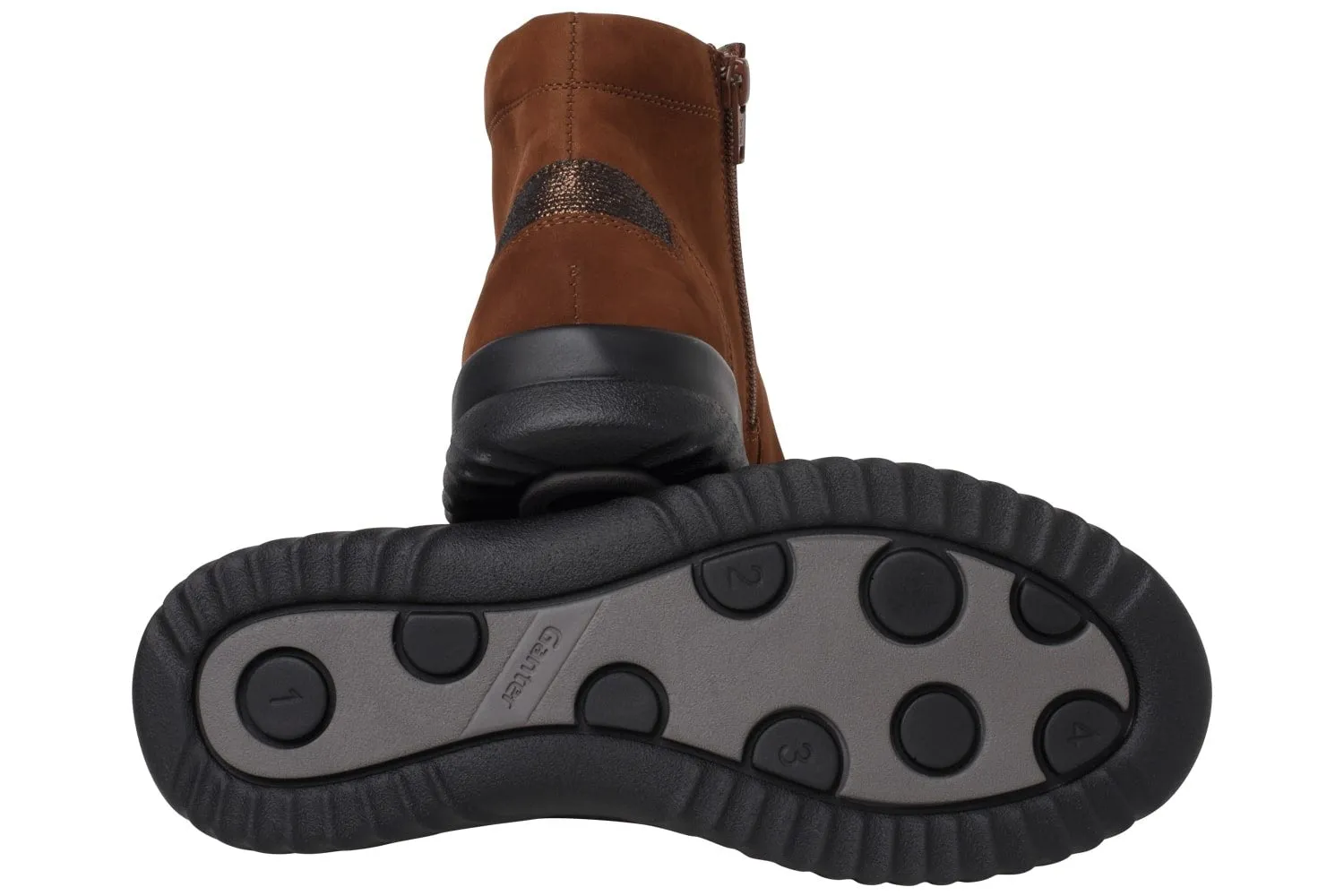 'Heike H' women's wide fit (H) lace-zip boot - brown