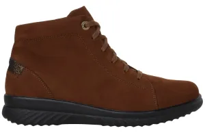 'Heike H' women's wide fit (H) lace-zip boot - brown