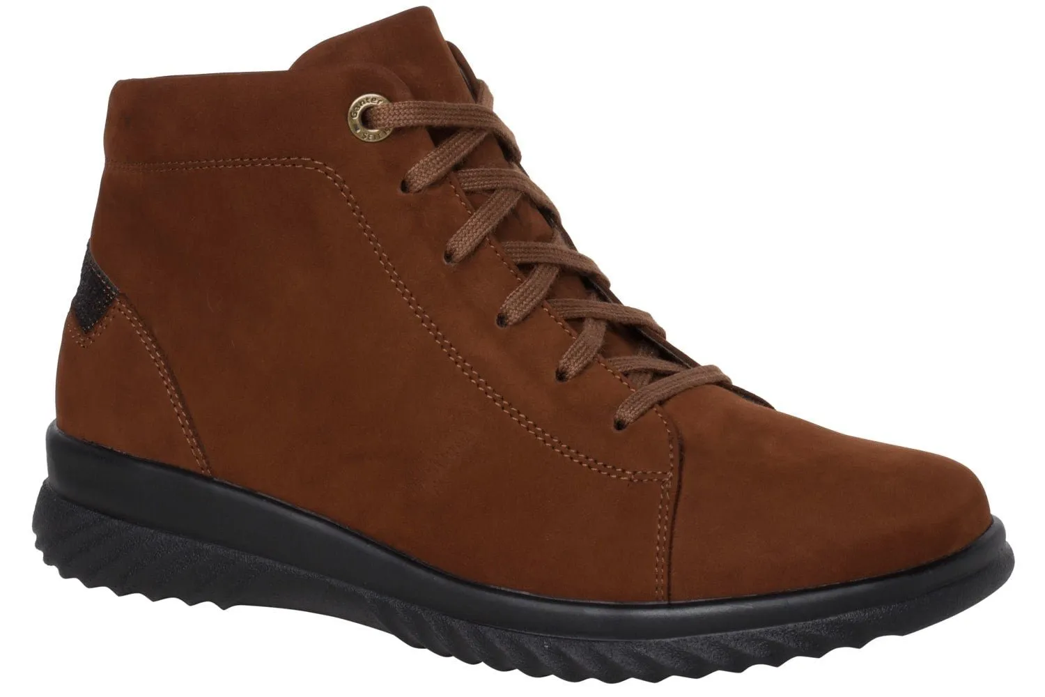 'Heike H' women's wide fit (H) lace-zip boot - brown