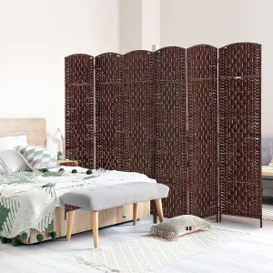 HOMCOM 6 Panel Woven Wicker Room Divider Privacy Screen, product was used to stage homes, great condition! Retails $150 